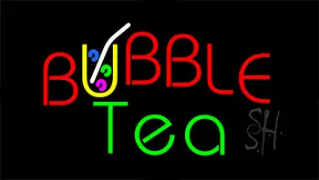 Red Bubble Tea Animated Neon Sign