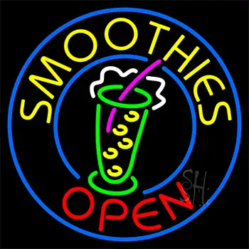 Yellow Smoothies Open Neon Sign