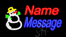 Custom Snowman Animated Neon Sign