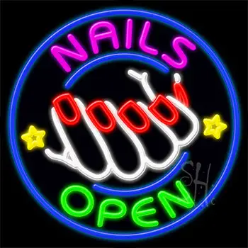 Nails Open Neon Sign