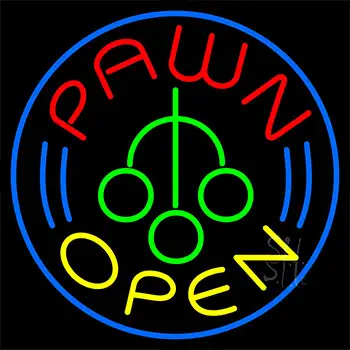 Pawn Logo Open Neon Sign