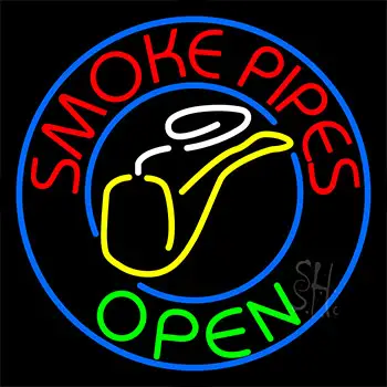 Smoke Pipes Open Circle Neon Sign