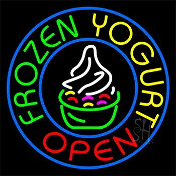 Frozen Yogurt Open Neon Sign