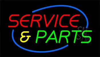 Service And Parts Animated Neon Sign