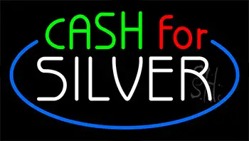 Cash For Silver Animated Neon Sign
