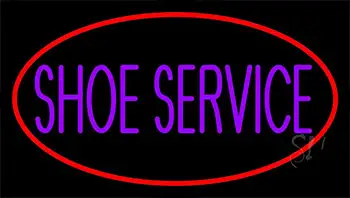 Purple Shoe Service Neon Sign