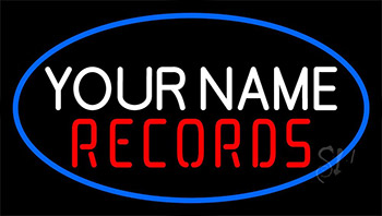 Custom Records In Red Neon Sign