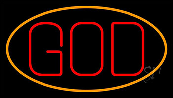 God With Border Neon Sign
