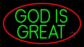 Green God Is Great Neon Sign