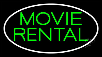 Green Movie Rental Neon Sign