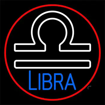 Libra Zodiac Border Red Neon Sign