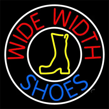 Wide Width Shoes With White Border Neon Sign
