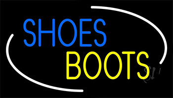 Blue Shoes Yellow Boots Neon Sign