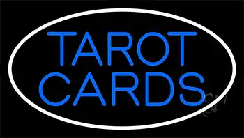 Blue Tarot Cards With Blue Border Neon Sign