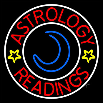 Red Astrology Readings White Border Neon Sign