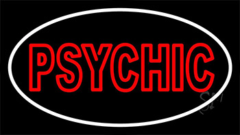 Red Double Stroke Psychic White Border Neon Sign