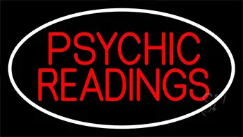 Red Psychic Readings White Border Neon Sign