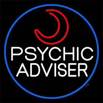 White Psychic Advisor With Logo Neon Sign