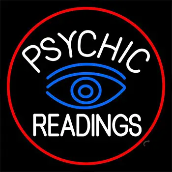 White Psychic Readings With Blue Eye Neon Sign