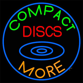 Compact Discs Dvds More Neon Sign
