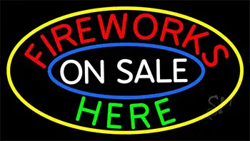 Fireworks On Sale Here Neon Sign