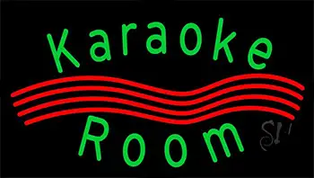 Green Karaoke Rooms Neon Sign