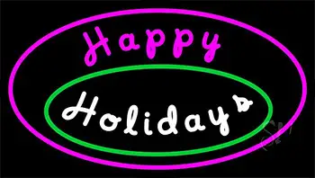 Cursive Happy Holidays Neon Sign