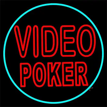 Red Video Poker Neon Sign