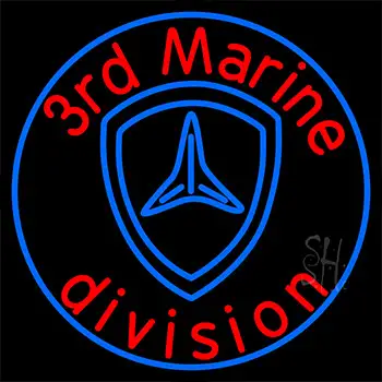 3rd Marine Division In Neon Sign