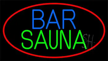Bar And Sauna With Red Neon Sign
