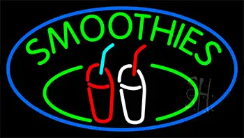 Green Smoothies With Glass Neon Sign