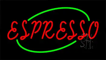 Red Espresso With Green Borders Neon Sign