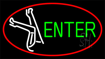 Strip Girl Enter Logo Neon Sign