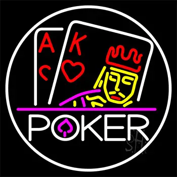 Poker With Border 1 Neon Sign