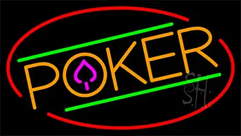 Poker With Border 6 Neon Sign