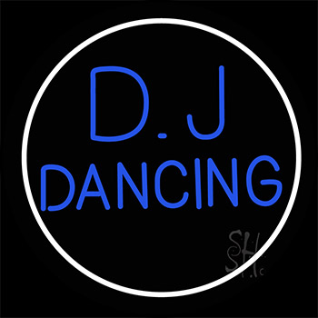 Dj Dancing Circle Neon Sign