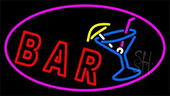 Bar In Between Martini Glass Neon Sign