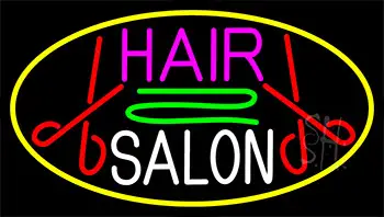 Blue Hair Salon With Scissor Neon Sign