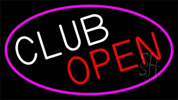 Club Bar Open Neon Sign