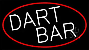 Dart Bar With With Red Border Neon Sign