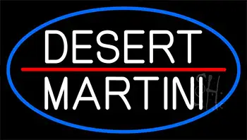 Desert Martini With Blue Border Neon Sign