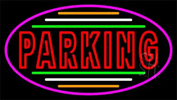 Double Stroke Parking With Pink Border Neon Sign
