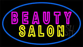 Double Stroke Pink Beauty Yellow Salon Neon Sign