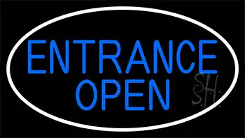 Entrance Open With White Border Neon Sign