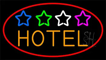 Hotel With Stars Neon Sign