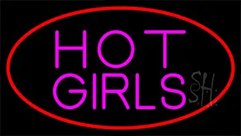 Hot Girls With Red Border Neon Sign