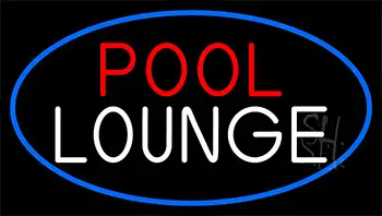 Pool Lounge With Blue Border Neon Sign