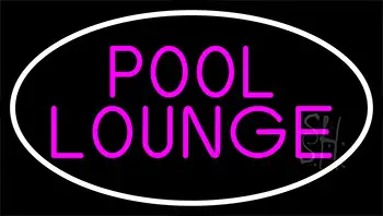 Pool Lounge With White Border Neon Sign