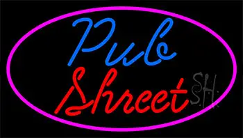 Pub Street With Pink Border Neon Sign