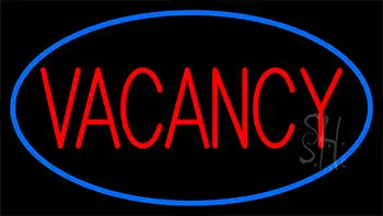 Red Vacancy With Blue Border Neon Sign